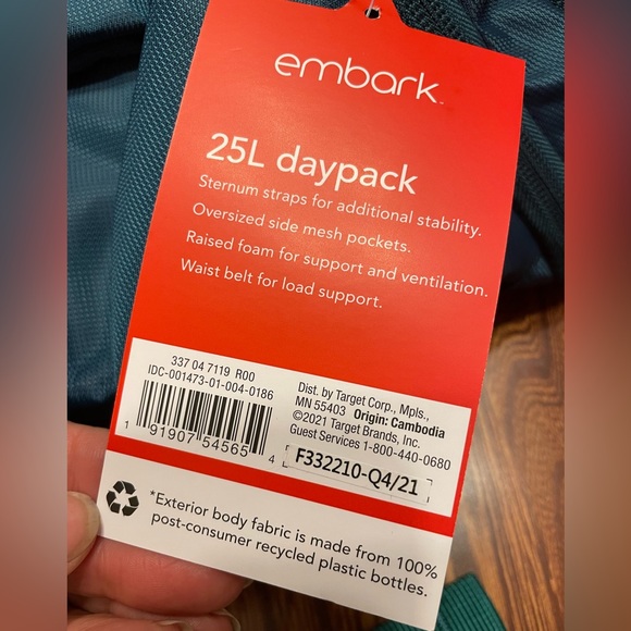 Embark Daypack 20.5" Backpack Turquoise Blue NEW - Picture 3 of 7